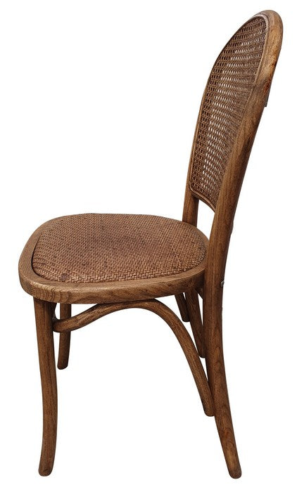 Rattan Backed Dining Chair-Natural