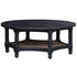 Black & Rattan Coffee Table - Old Pine