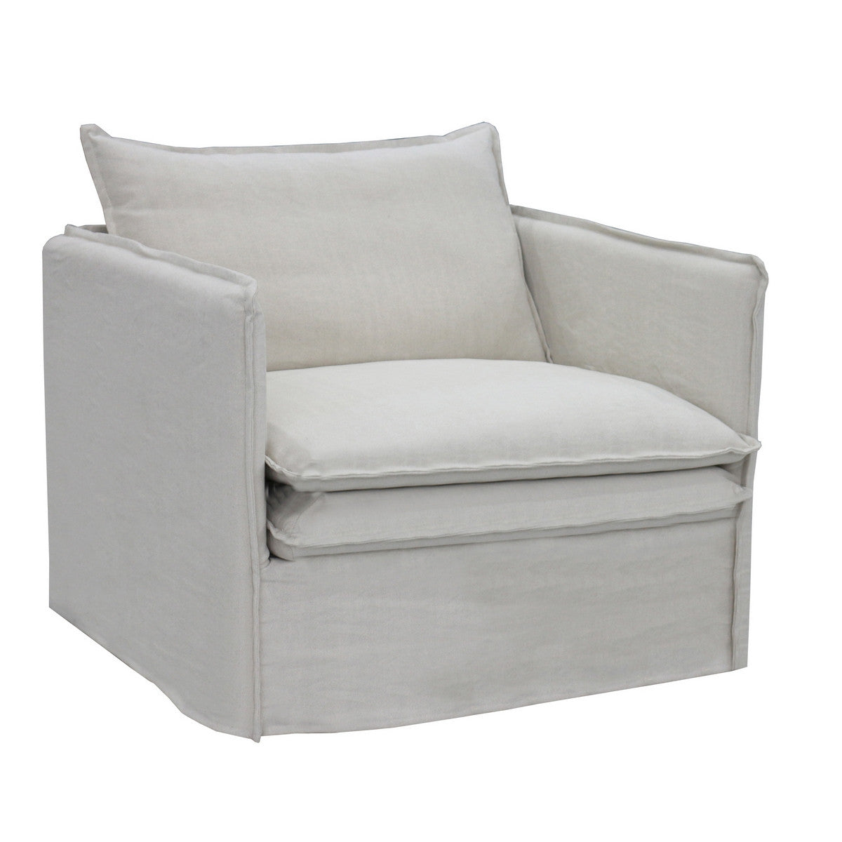 Courtenay Slip Cover Armchair - Salt & Pepper