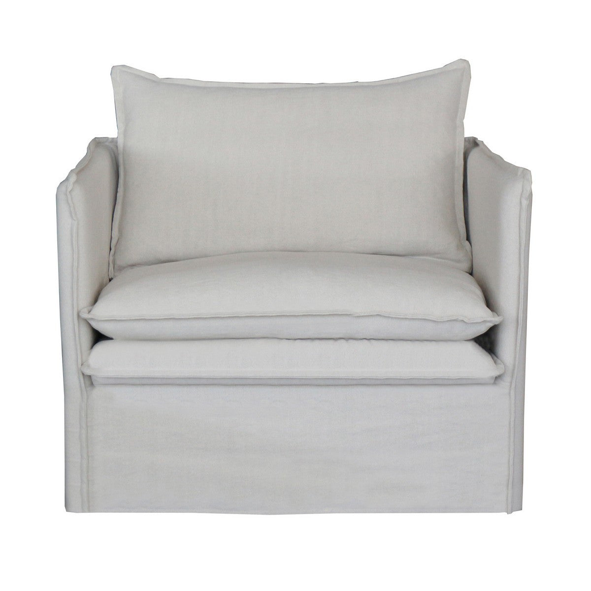 Courtenay Slip Cover Armchair - Salt & Pepper