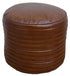 Circle Leather Pouf