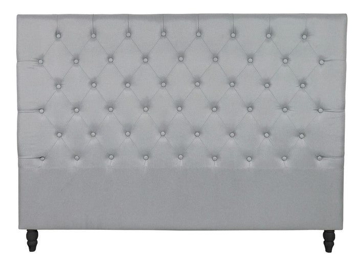 King Headboard - Grey Tufted Linen