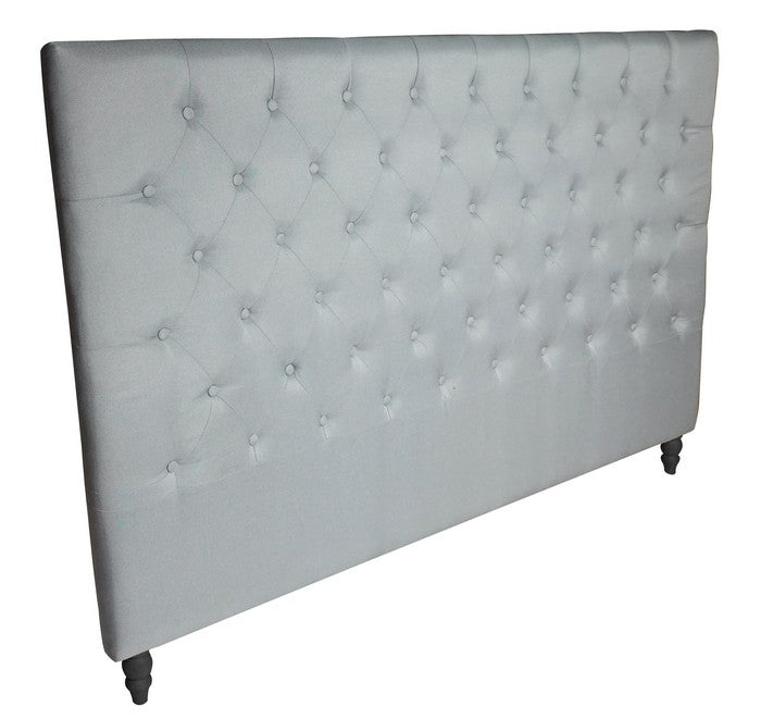 King Headboard - Grey Tufted Linen