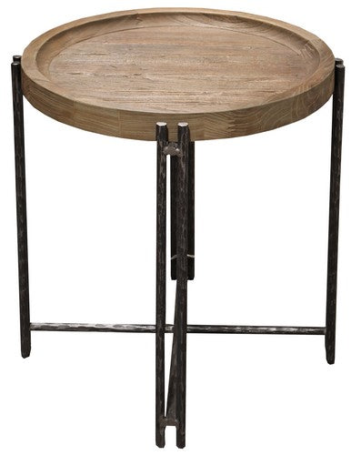 Roccoco Side Table - Elm / Iron