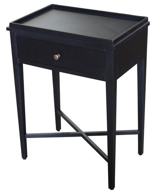 Bordeaux Bedside Table - Black Poplar