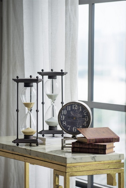 Hourglass with Gold Sand on Stand