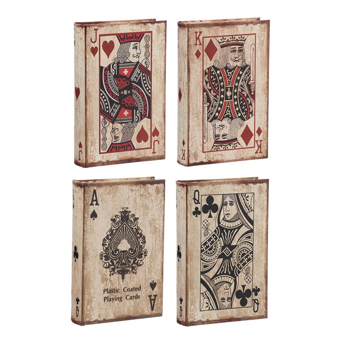 Playing Card Book Boxes Set of 4