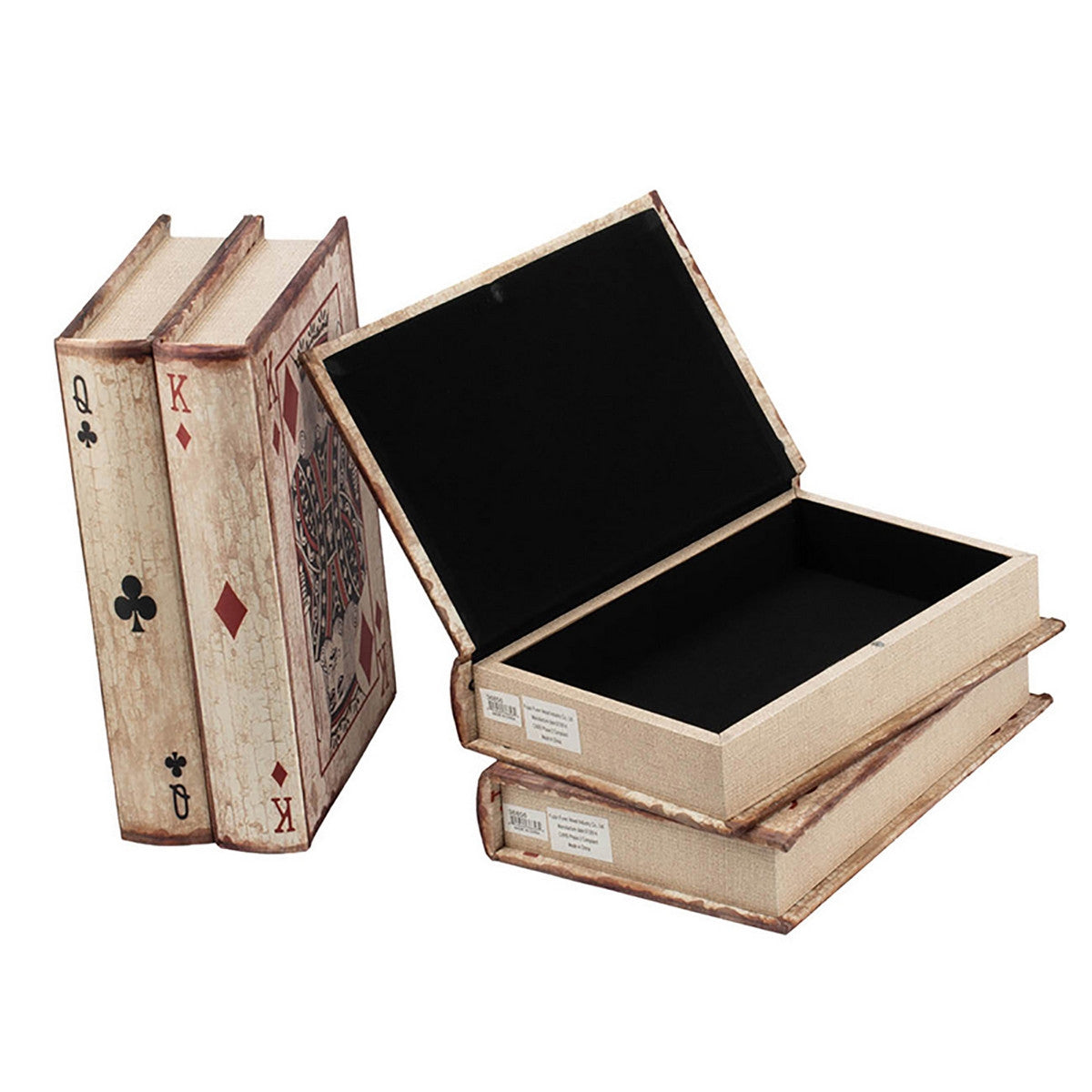 Playing Card Book Boxes Set of 4