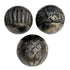 Black Carved Mango Wood Spheres Set of 3