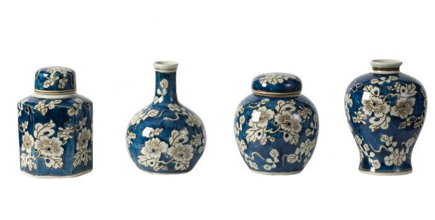 Floral Ceramic Jar Set/4