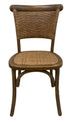 Rattan Weave Dining Chair - Antique Oak