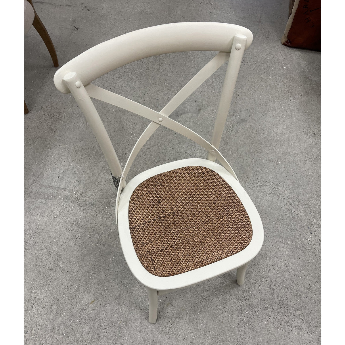 Cross Back Dining Chair - Antique Oak White