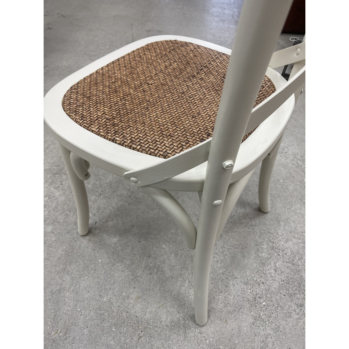 Cross Back Dining Chair - Antique Oak White