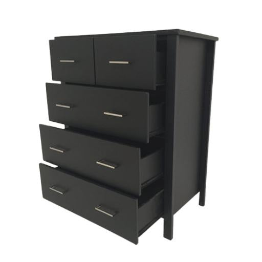 Tina 5 Drawer Tallboy Black