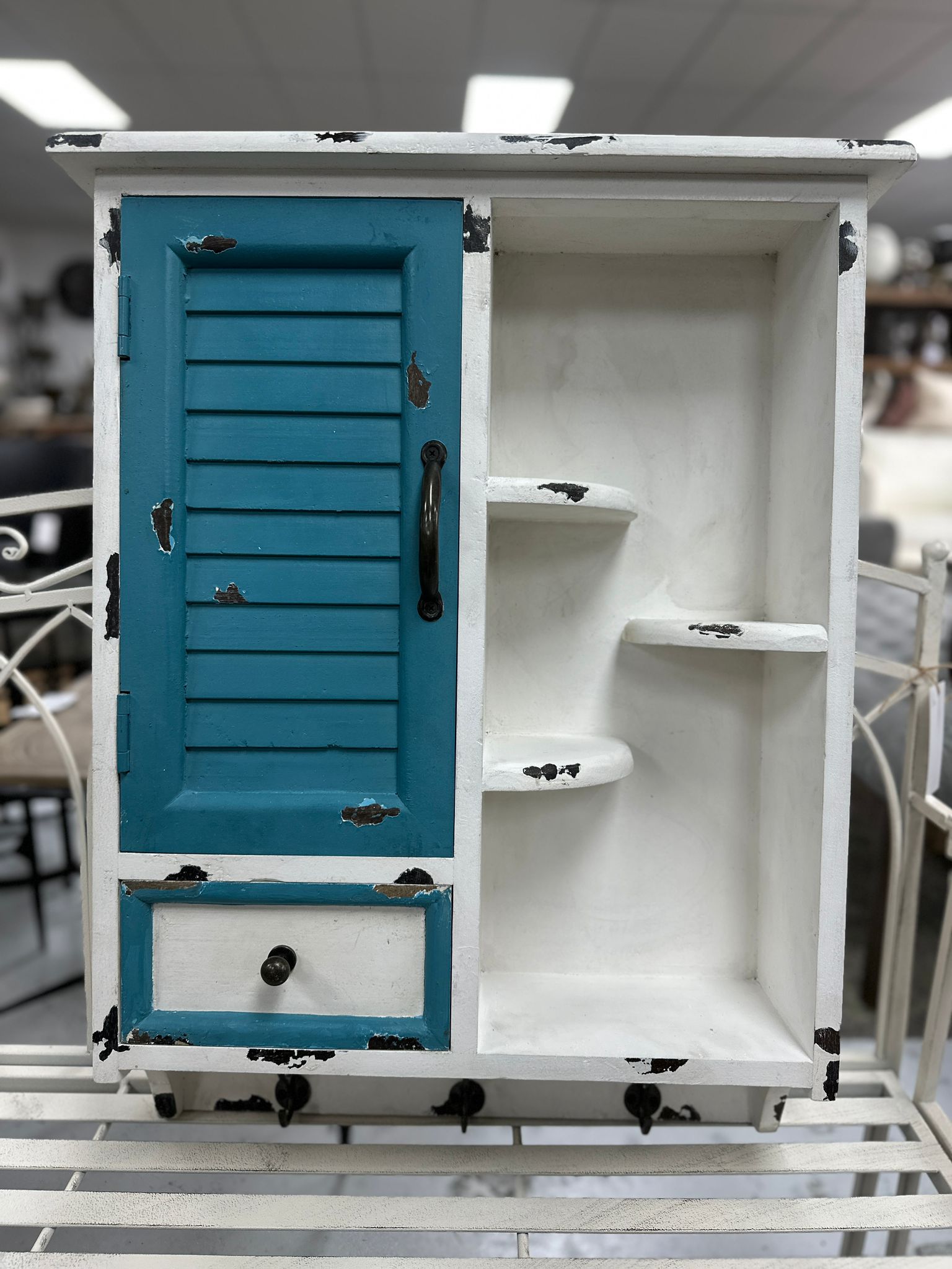 Wall Cabinet with Coat Hooks