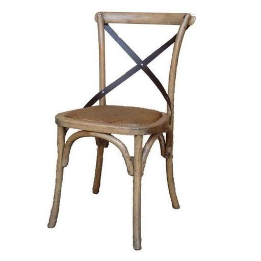 Metal Cross Back Dining Chair