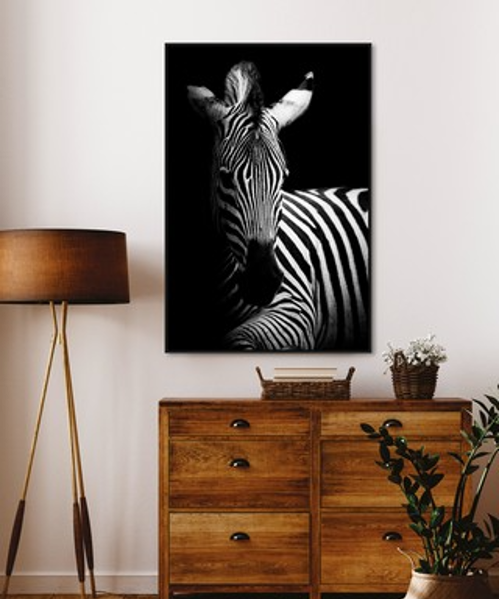 Framed Canvas Art - Zebra