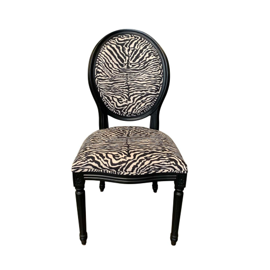 Zebra Design Balloon Back Dining Chair