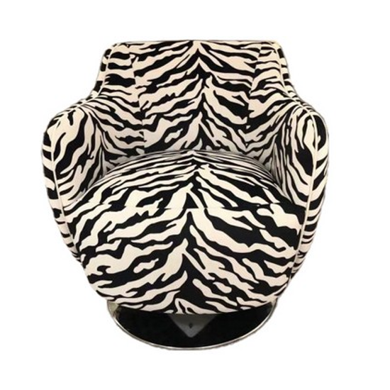 Swivel Armchair - Zebra Print