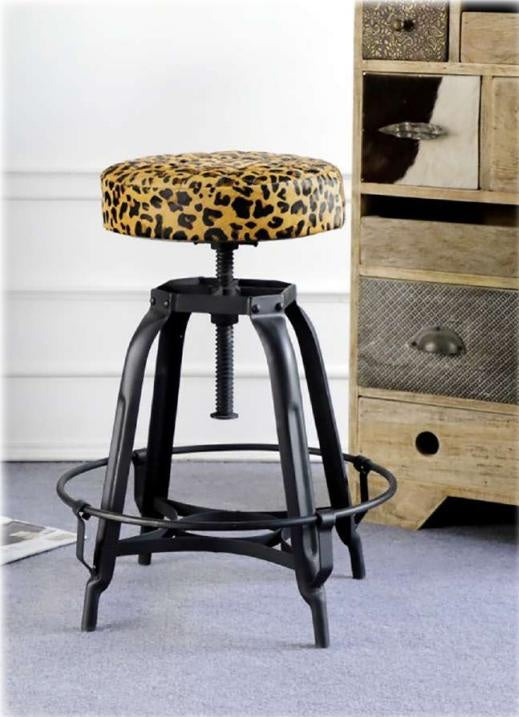 Barstool - Leopard Print Adjustable Height