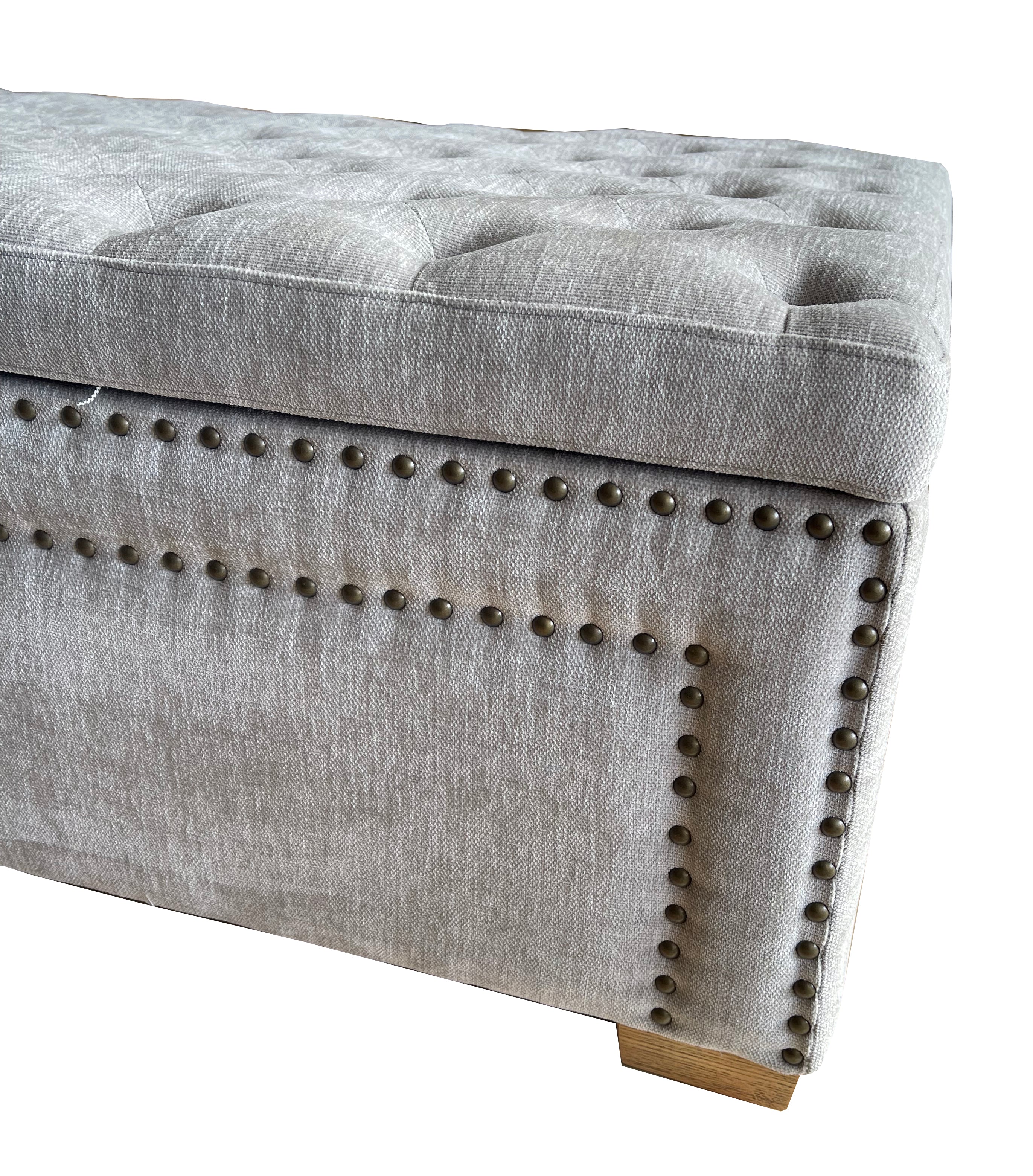 Oversized Ottoman with Storage | Blanket Box - Grey