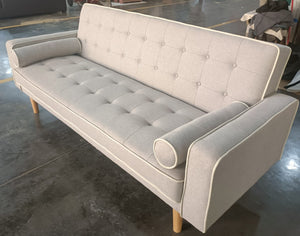 New York Sofabed - Grey with white piping